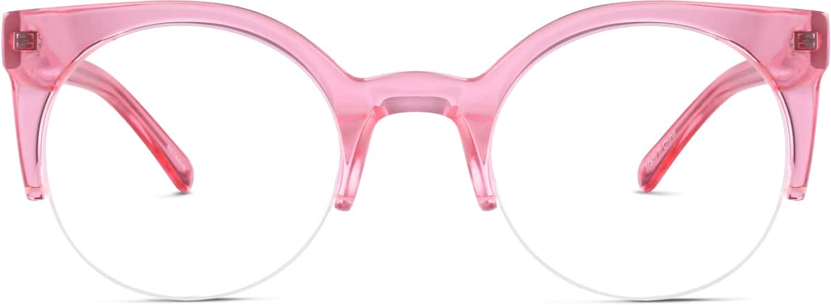 Front view of Browline Glasses 4414419 in Pink