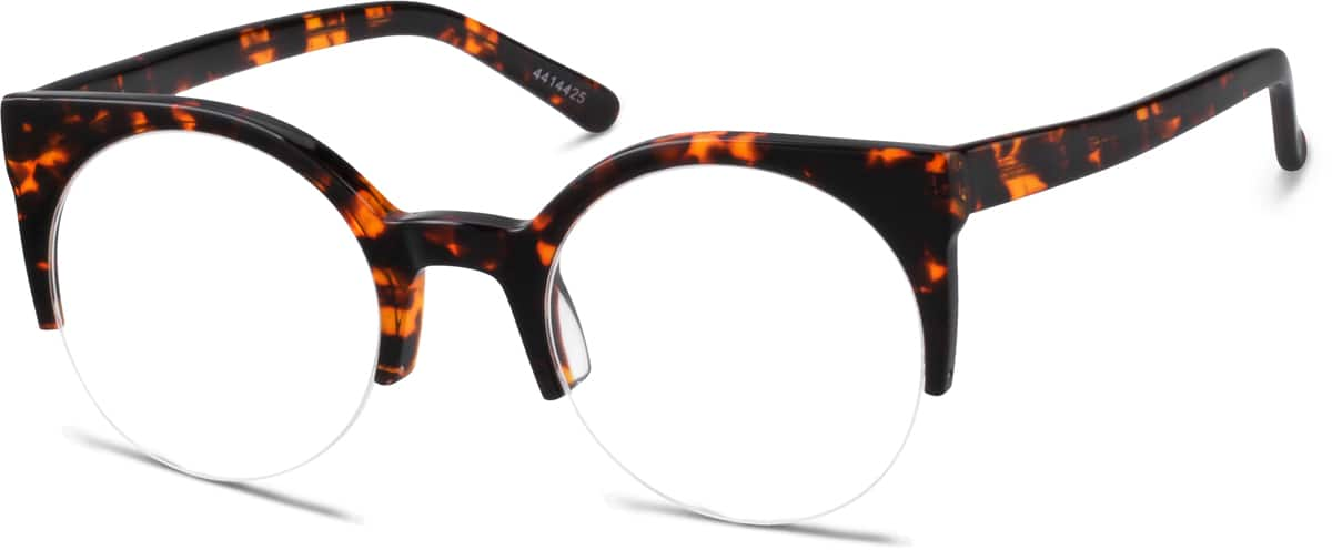 Angle view of Browline Glasses 4414425 in Tortoiseshell