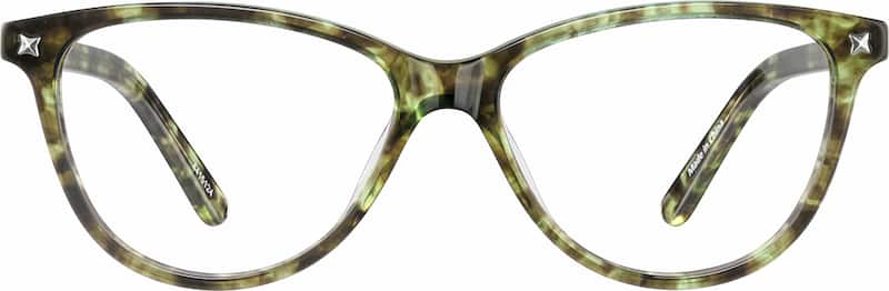 Green Tortoiseshell Oval Glasses