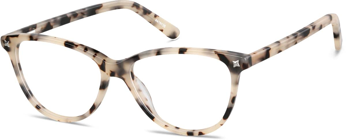 Angle view of Cat-Eye Glasses 4415135 in Ivory Tortoiseshell