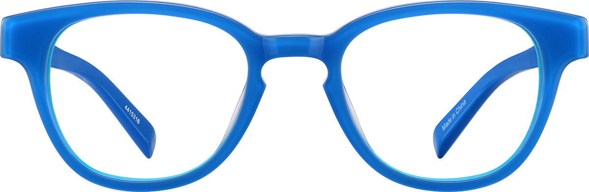Blue Kids' Round Glasses
