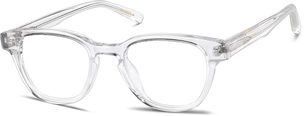 Angle view of Kids' Round Glasses 4415323 in Translucent