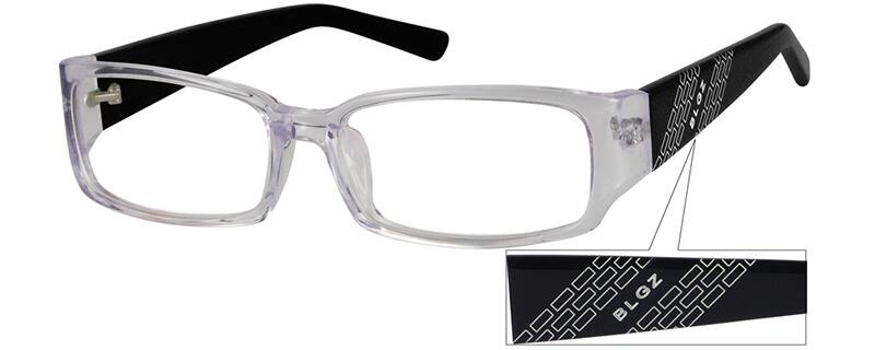 Angle view of Rectangle Glasses 441723 in Clear