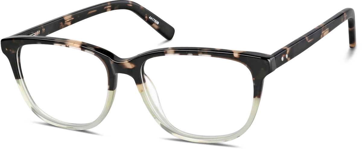 Zenni Womens Square Prescription Glasses Pattern Tortoiseshell Plastic Full Rim Frame