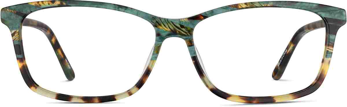 Green Rectangle Glasses
