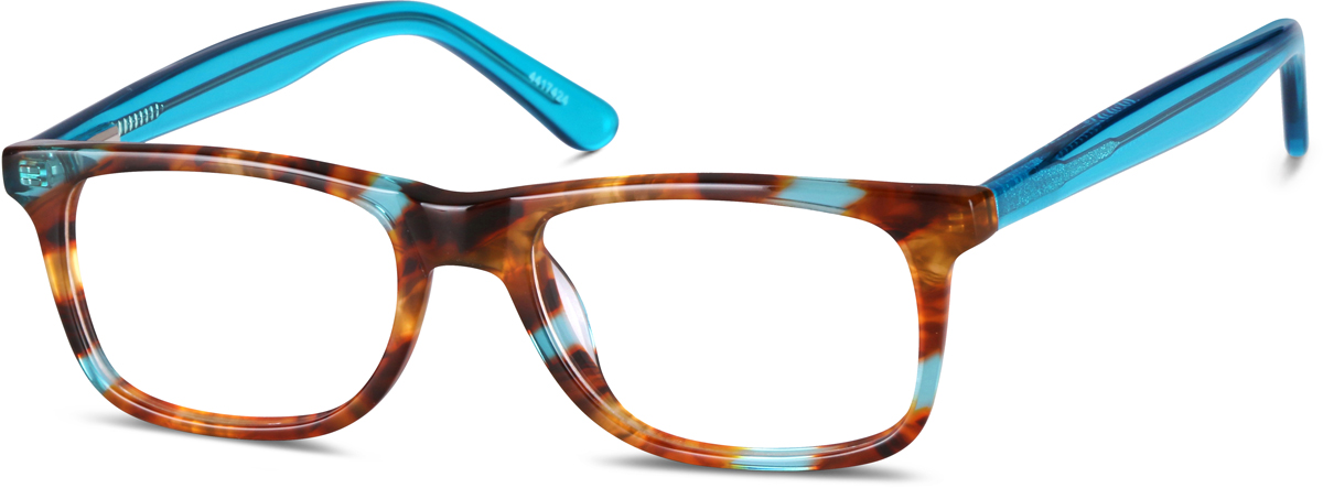 Zenni Women's Rectangle Prescription Glasses Blue Plastic Full Rim Frame