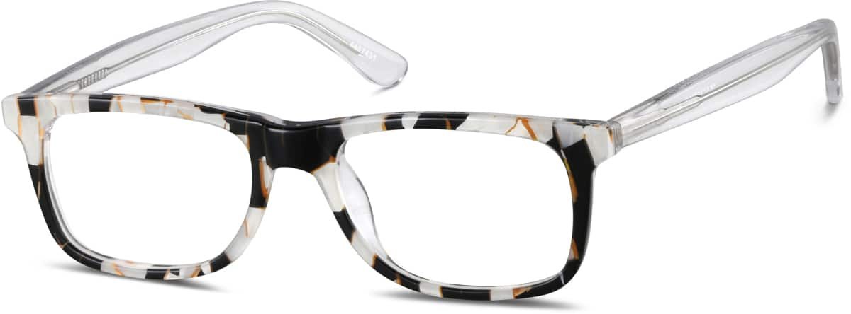 Angle view of Rectangle Glasses 4417431 in Zebra