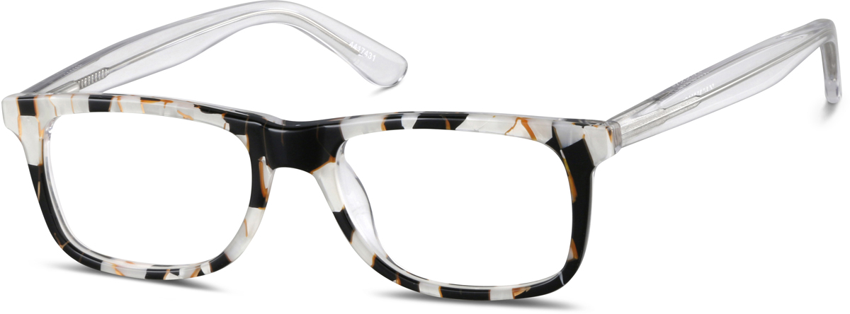 Zenni Womens Rectangle Prescription Glasses Pattern Plastic Full Rim Frame