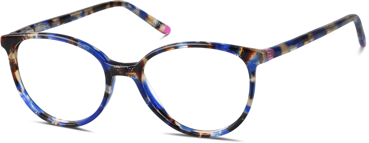 Zenni Womens Round Prescription Glasses Pattern Plastic Full Rim Frame