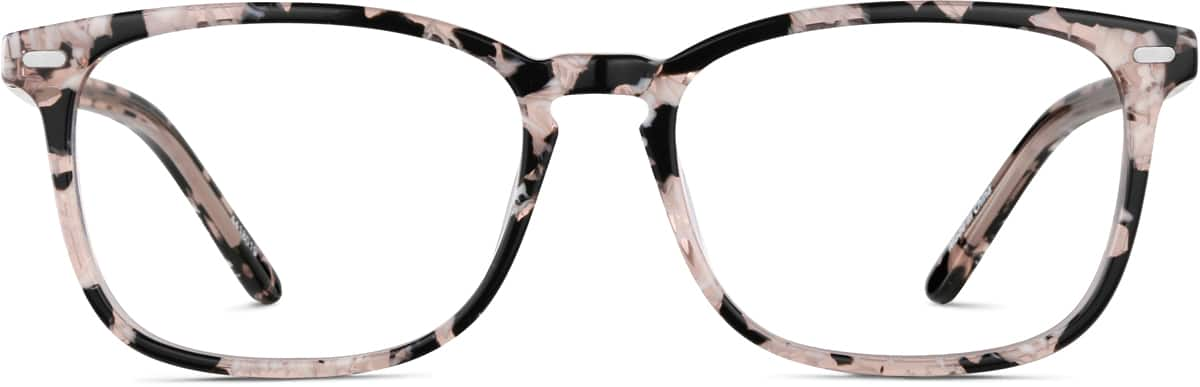 Front view of Rectangle Glasses 4418019 in Pink Tortoiseshell