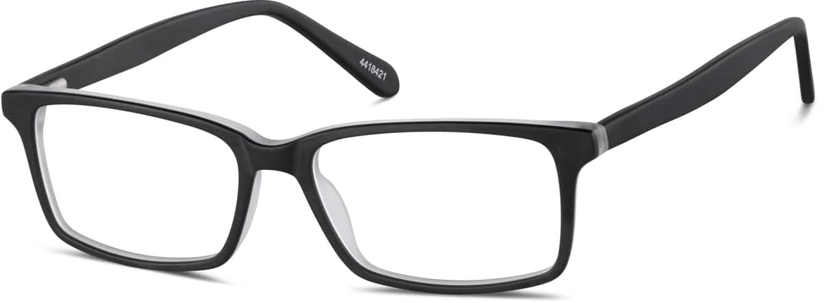 Angle view of Rectangle Glasses 4418421 in Black