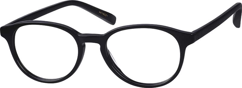 Angle view of Pei Round Eyeglasses 4419221 in Black