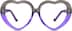 Kids' Heart-Shaped Glasses 4420117 in Black Glitter