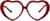 Front view of Kids' Heart-Shaped Glasses 4420118 in Red thumbnail