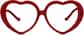 Front view of Kids' Heart-Shaped Glasses 4420118 in Red thumbnail