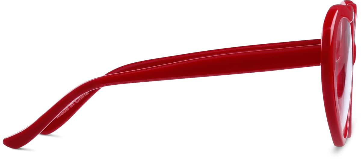 Side view of Kids' Heart-Shaped Glasses 4420118 in Red