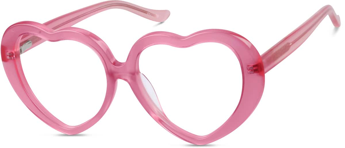 Angle view of Kids' Heart-Shaped Glasses 4420119 in Pink