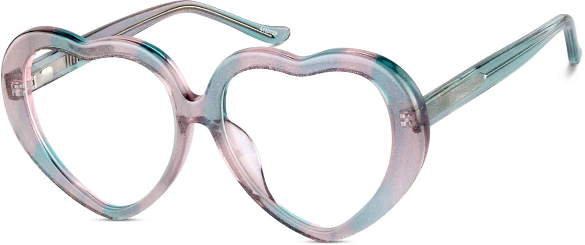 Angle view of Kids' Heart-Shaped Glasses 4420129 in Pattern