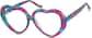 Angle view of Kids' Heart-Shaped Glasses 4420139 in Blue Raspberry thumbnail