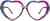 Front view of Kids' Heart-Shaped Glasses 4420139 in Blue Raspberry thumbnail