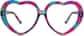 Front view of Kids' Heart-Shaped Glasses 4420139 in Blue Raspberry thumbnail