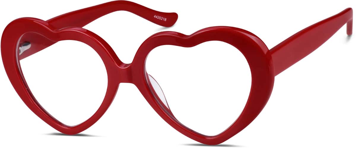 Angle view of Heart-Shaped Glasses 4420218 in Red