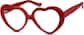 Angle view of Heart-Shaped Glasses 4420218 in Red thumbnail
