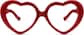 Front view of Heart-Shaped Glasses 4420218 in Red thumbnail