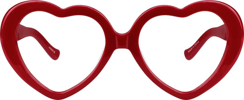 Red Heart-Shaped Glasses