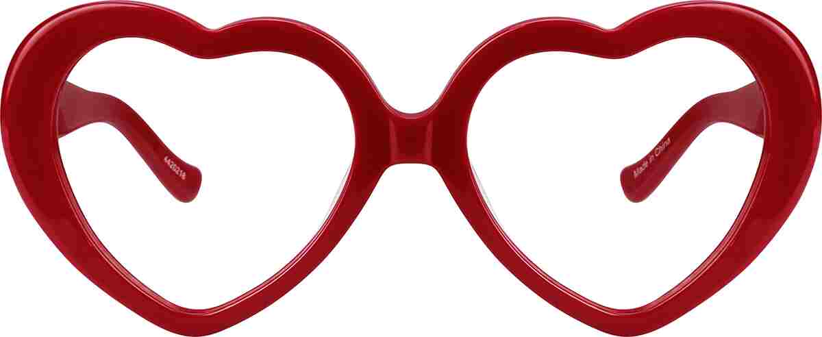 Red Heart-Shaped Glasses