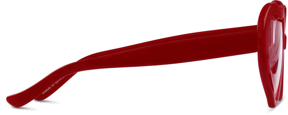 Side view of Heart-Shaped Glasses 4420218 in Red