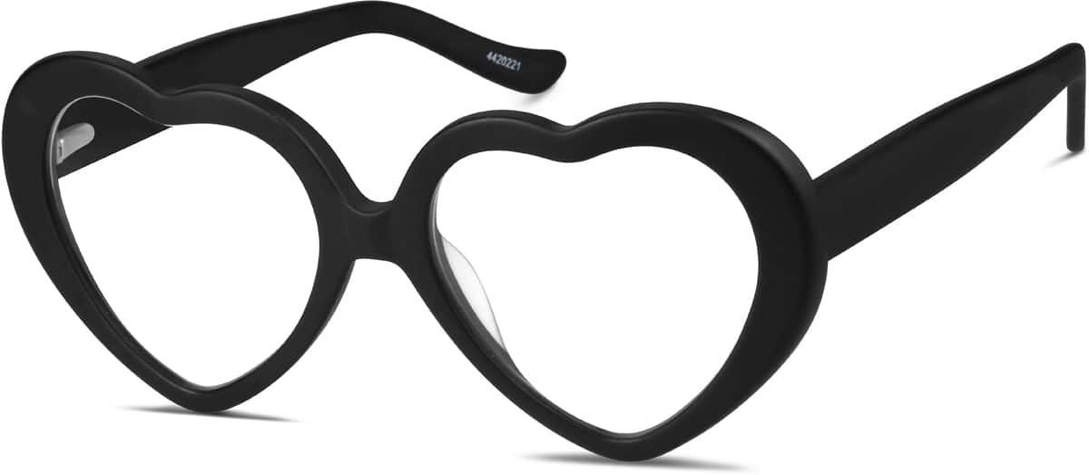 Angle view of Heart-Shaped Glasses 4420221 in Black