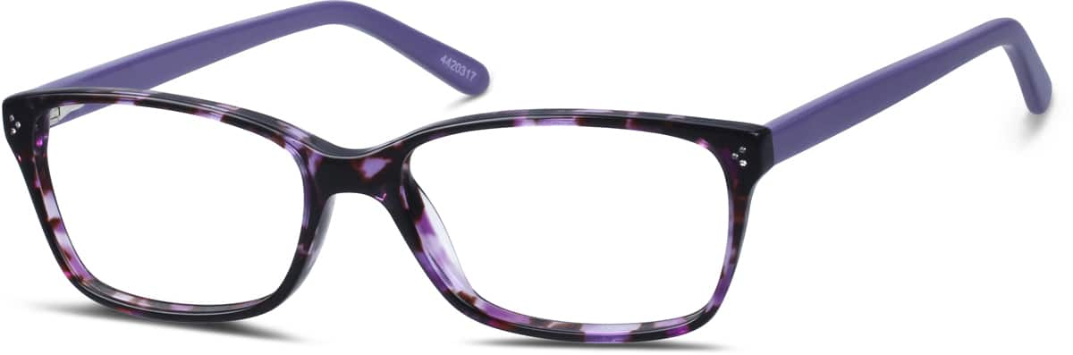 Angle view of Rectangle Glasses 4420317 in Purple