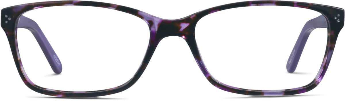 Front view of Rectangle Glasses 4420317 in Purple