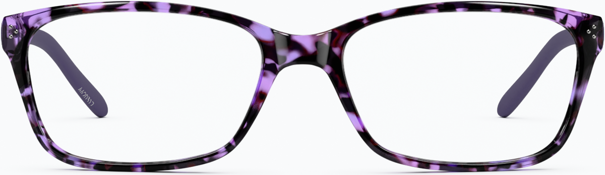 Front view of Rectangle Glasses 4420317 in Purple thumbnail