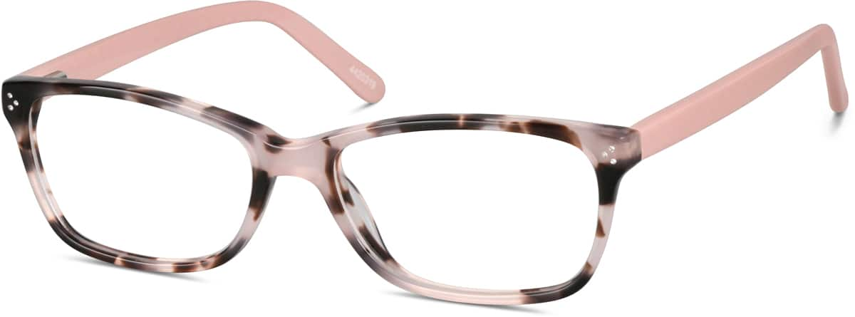 Angle view of Rectangle Glasses 4420319 in Pink