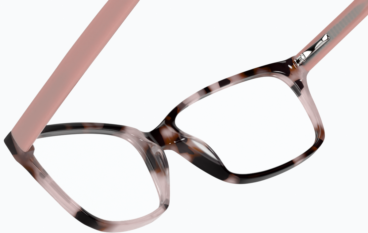 See-through view of Rectangle Glasses 4420319 in Pink thumbnail