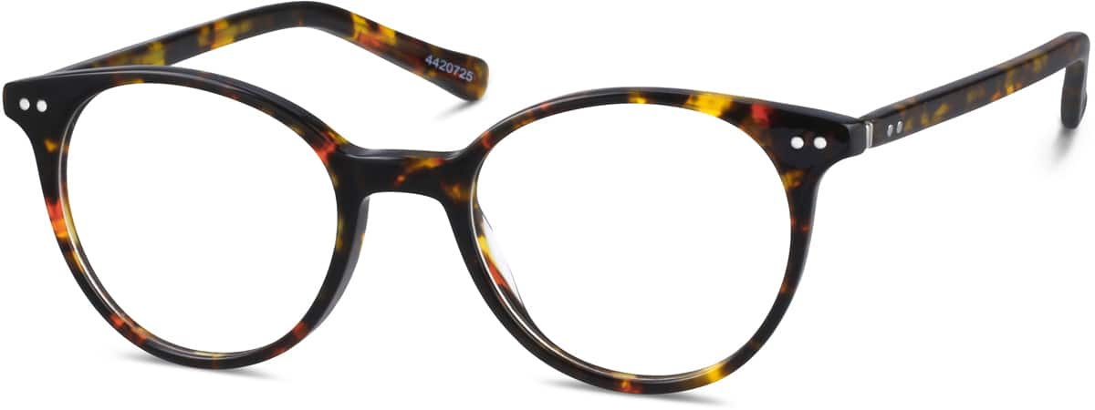 Angle view of Round Glasses 4420725 in Tortoiseshell