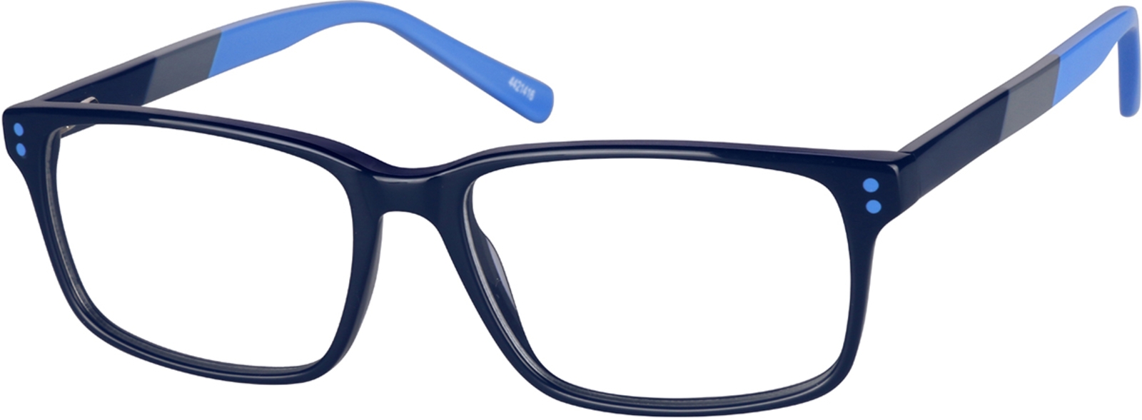 Zenni Sporty Rectangle Prescription Glasses Blue Plastic Full Rim Frame