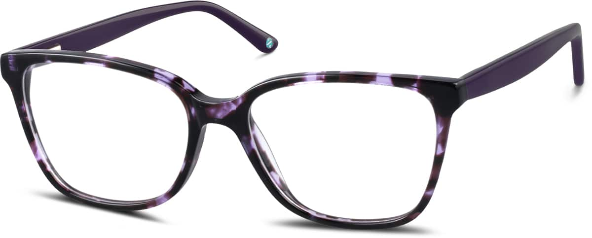 Angle view of Square Glasses 4421917 in Purple Multi