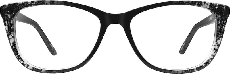 Black Lace Square Glasses