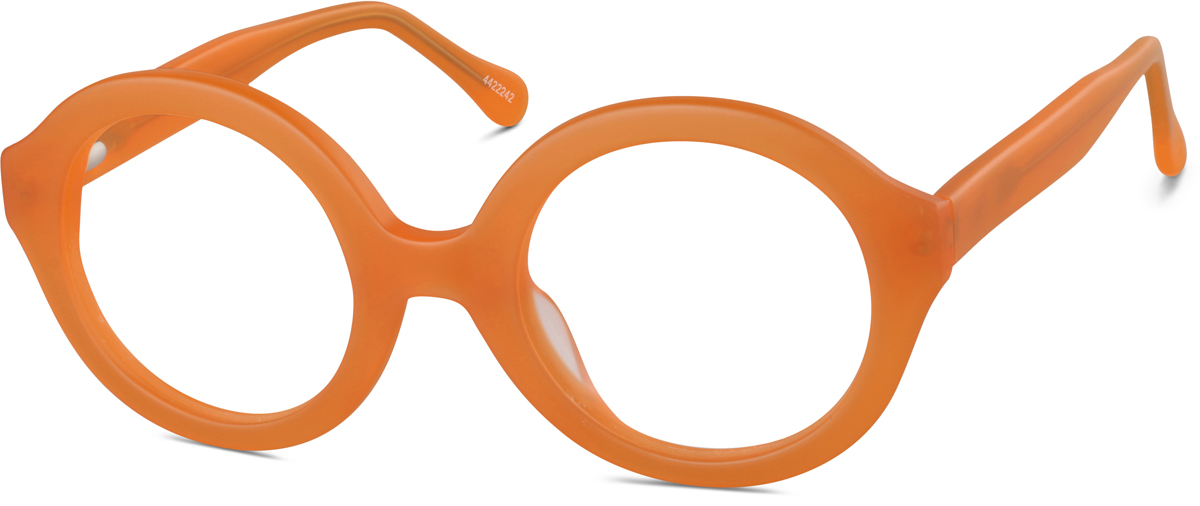 Zenni Round Prescription Glasses Orange Tortoiseshell Plastic Full Rim Frame