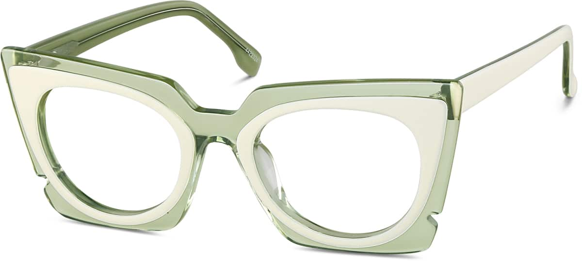 Angle view of Melrose Cat-Eye Sunglasses 4422324 in Green