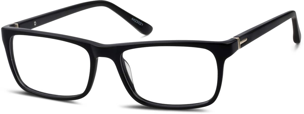 Angle view of Rectangle Glasses 4423021 in Black