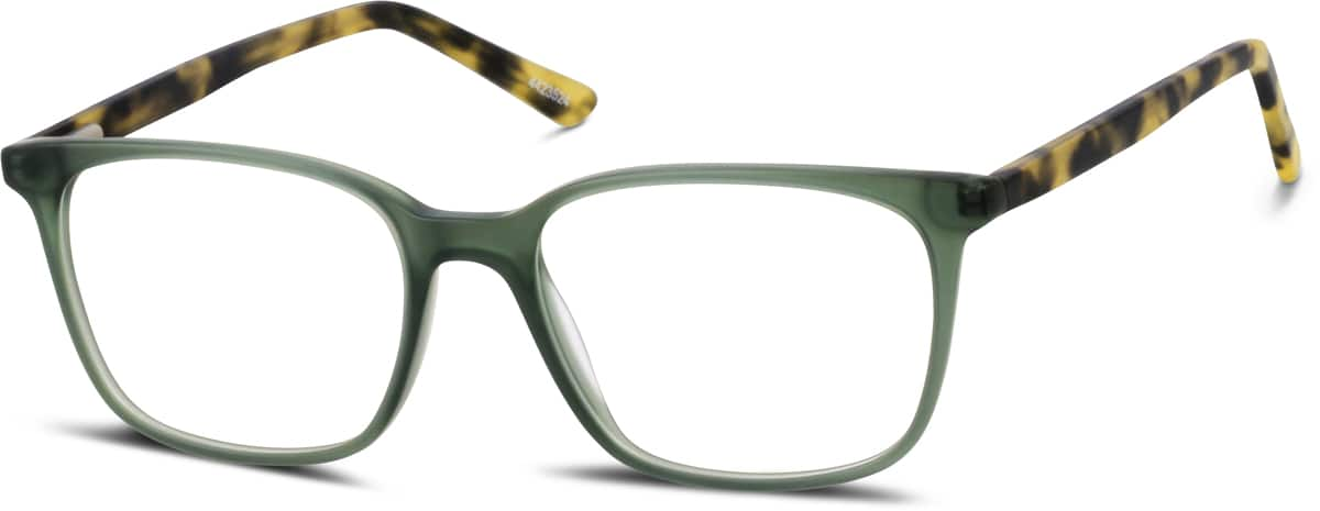 Angle view of Square Glasses 4423524 in Green