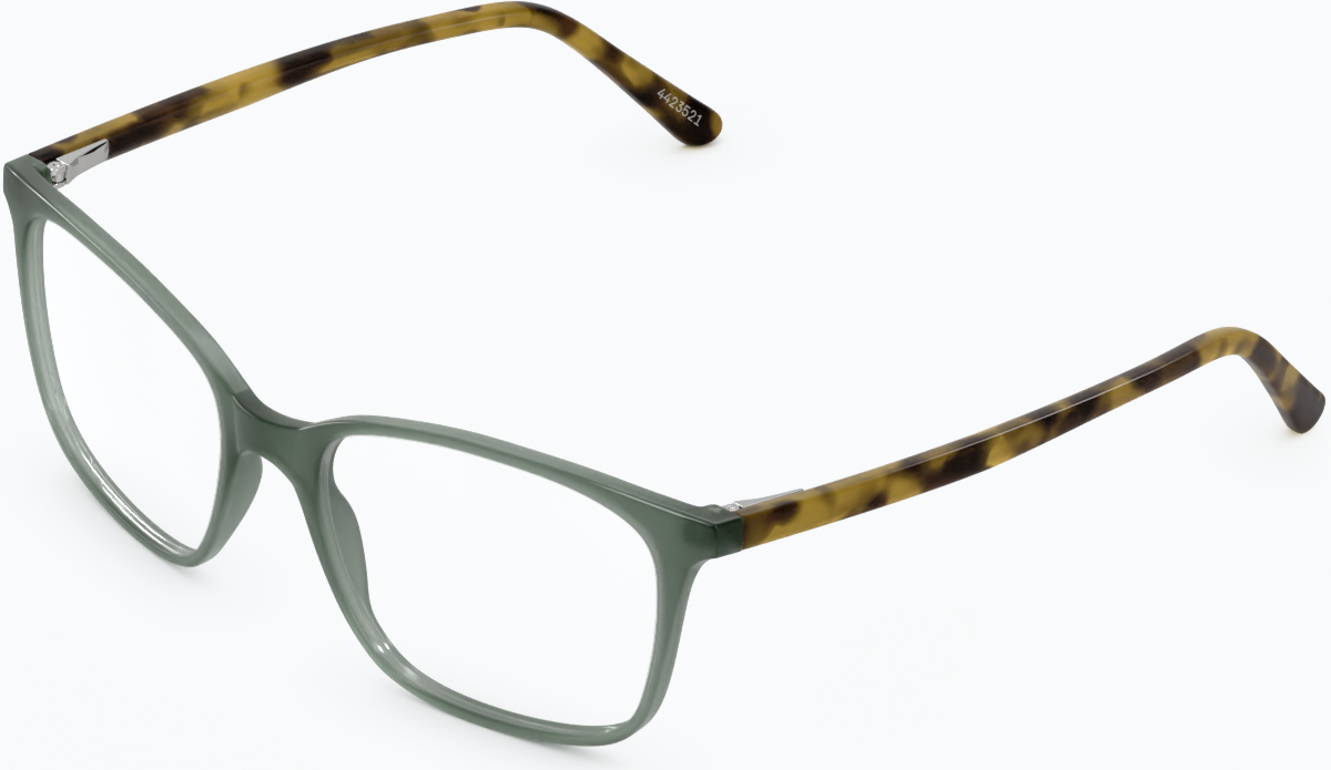 Angle view of Square Glasses 4423524 in Green thumbnail
