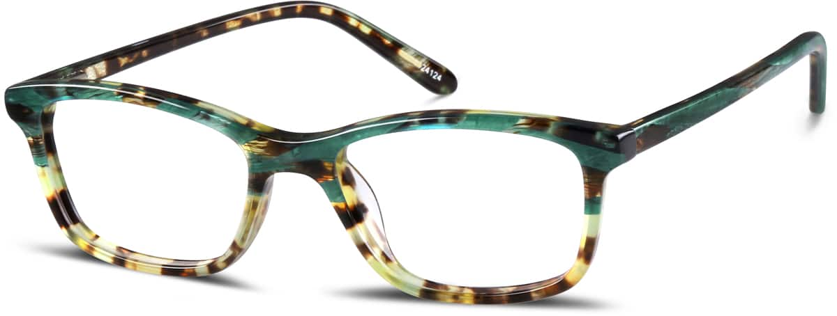 Angle view of Rectangle Glasses 4424124 in Malachite