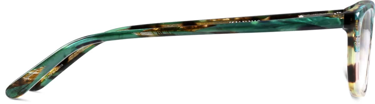 Side view of Rectangle Glasses 4424124 in Malachite