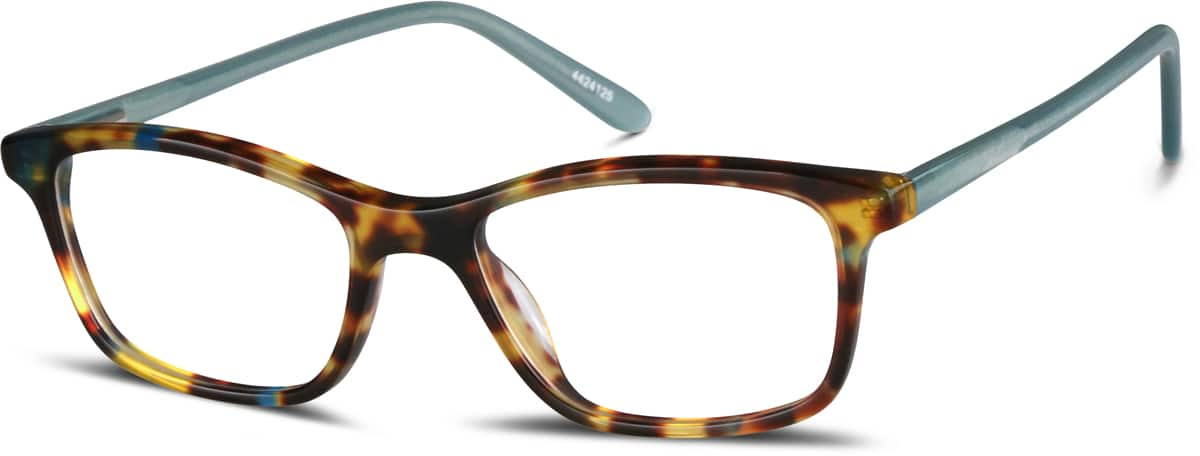 Angle view of Rectangle Glasses 4424125 in Tortoiseshell/Green