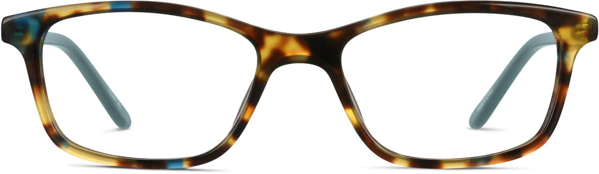 Front view of Rectangle Glasses 4424125 in Tortoiseshell/Green